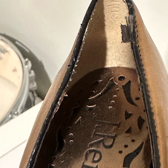 J. Renee Gold Bronze High Heel. Square Jewel Square Toe Vintage Look Sz 7. - Picture 9 of 16